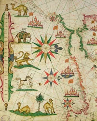 La costa nordafricana, da un atlante nautico, 1651 (dettaglio)